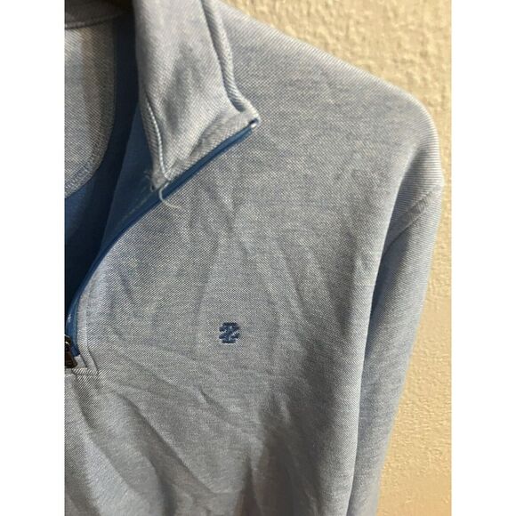 Men's Izod  Large Cotton‎ 1/4 Zip Pull Over Shirt Blue - Picture 3 of 6